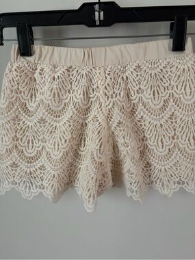 Girls Self Esteem brand Cream shorts